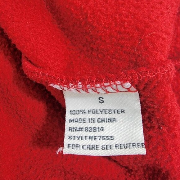 Fuda Women’s Red Fleece Floral Impressed Full Zip Jacket – Size Small - Picture 6 of 16